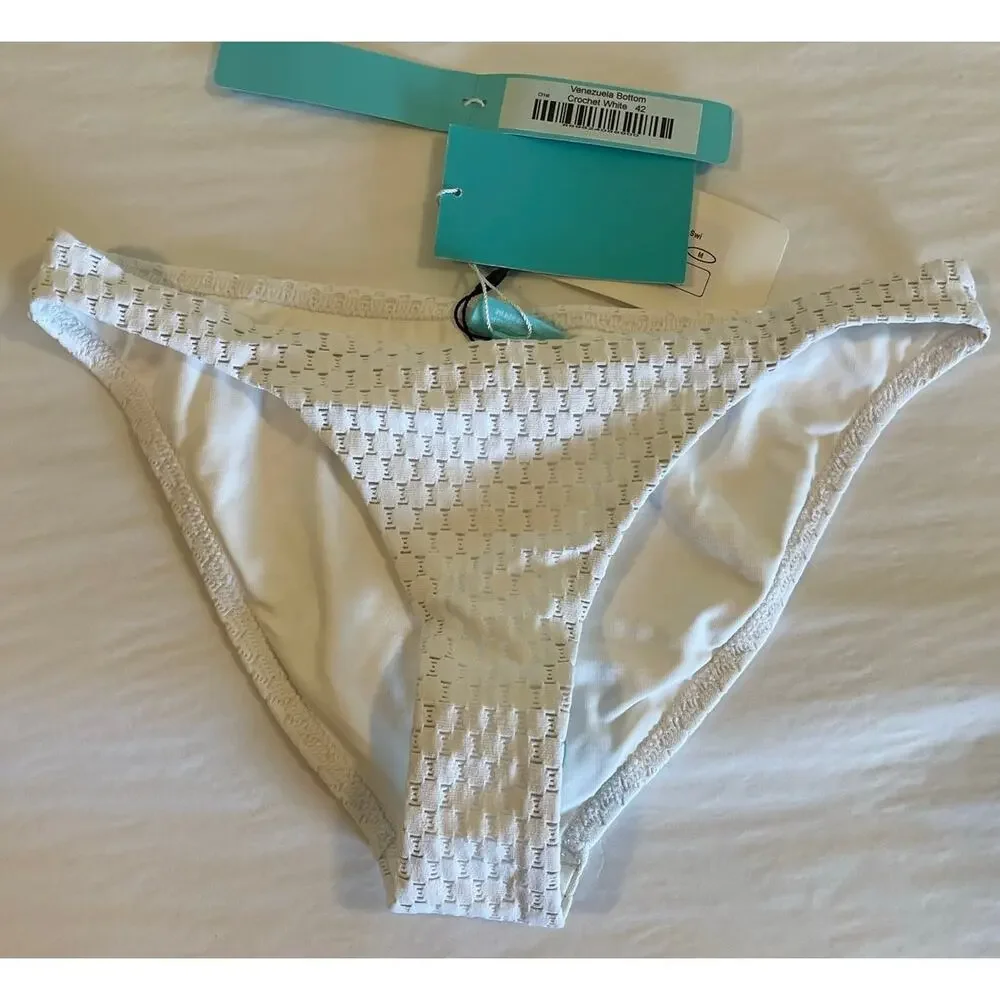 NWT: Melissa Odabash Venezuela Bottom in Crochet White Size 6
